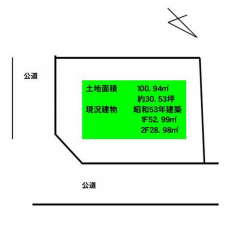 岸和田市岡山町、土地の間取り画像です