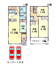 岸和田市岡山町、中古一戸建ての間取り画像です