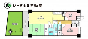 貝塚市澤、マンションの間取り画像です