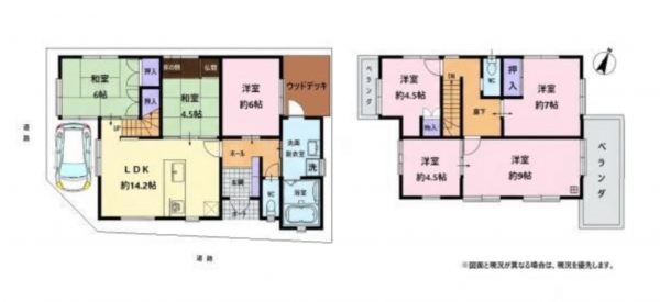 泉佐野市本町、中古一戸建ての間取り画像です