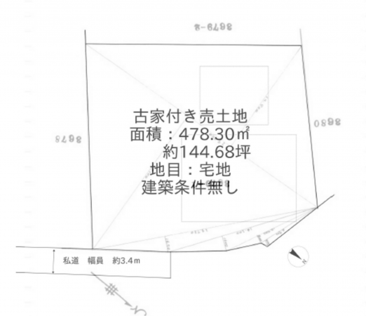 泉佐野市日根野、土地の間取り画像です