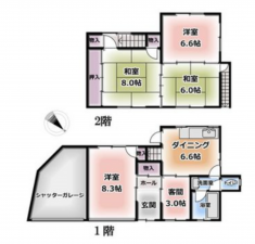 泉南郡熊取町高田、中古一戸建ての間取り画像です