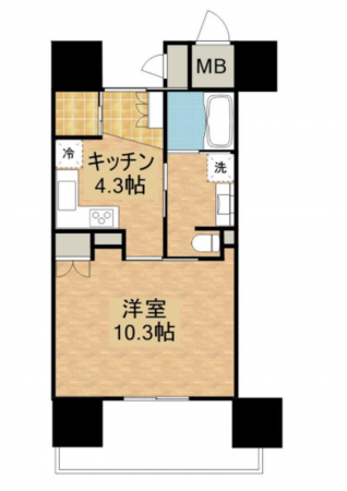 岸和田市土生町、マンションの間取り画像です