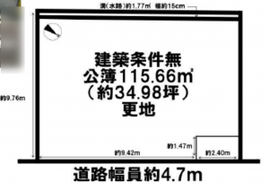 岸和田市箕土路町、土地の間取り画像です