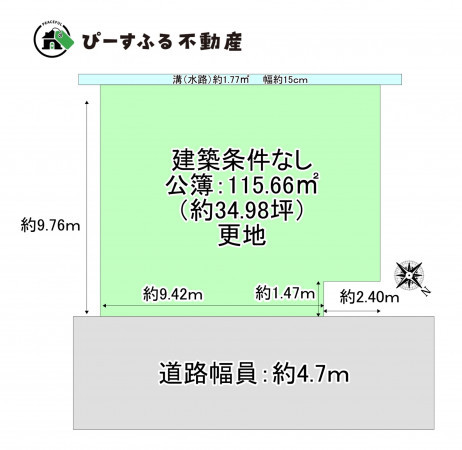 岸和田市箕土路町、土地の間取り画像です