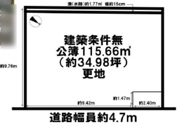 岸和田市箕土路町、土地の間取り画像です