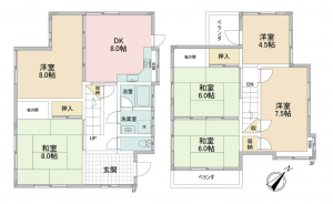 岸和田市春木、中古一戸建ての間取り画像です