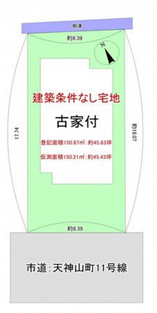 岸和田市天神山町、土地の間取り画像です