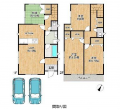 岸和田市尾生町、中古一戸建ての間取り画像です