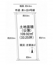 泉佐野市南泉ケ丘、土地の間取り画像です