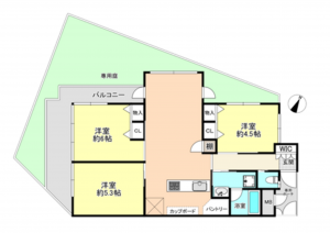 泉南郡熊取町大久保北、マンションの間取り画像です