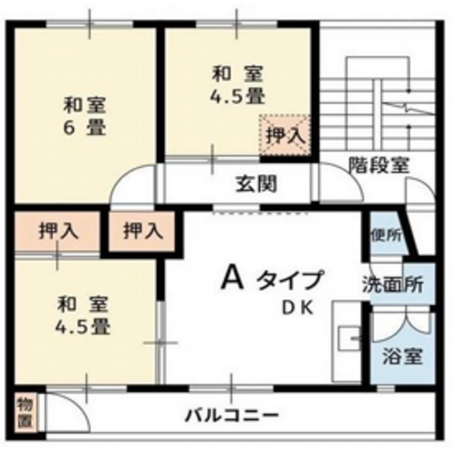 岸和田市土生町、マンションの間取り画像です