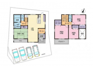 泉佐野市下瓦屋、中古一戸建ての間取り画像です