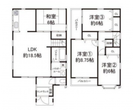 泉佐野市長滝、中古一戸建ての間取り画像です