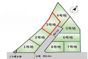 岸和田市尾生町、土地の間取り画像です