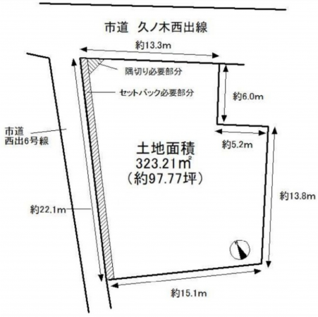 泉佐野市日根野、土地の間取り画像です