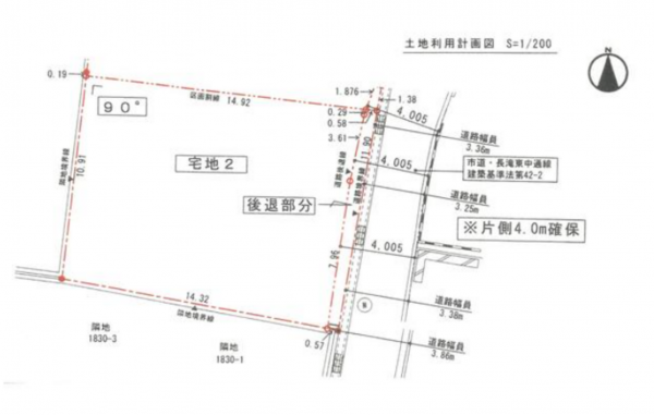 泉佐野市長滝、土地の間取り画像です