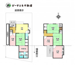 泉佐野市鶴原、中古一戸建ての間取り画像です
