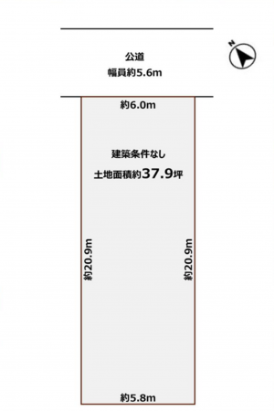 岸和田市上野町西、土地の間取り画像です