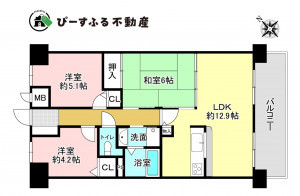泉佐野市湊、マンションの間取り画像です
