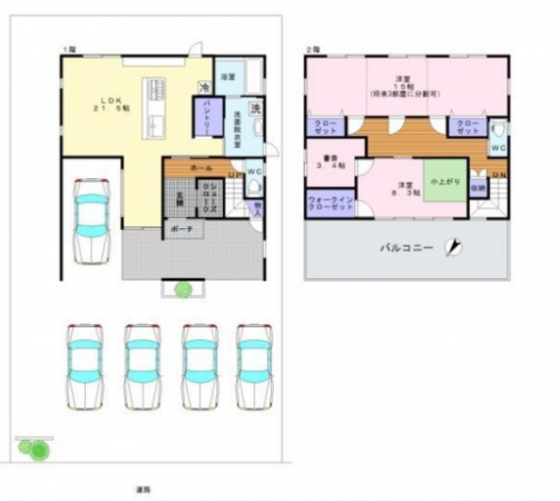 岸和田市葛城町、中古一戸建ての間取り画像です