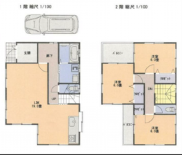貝塚市浦田、中古一戸建ての間取り画像です