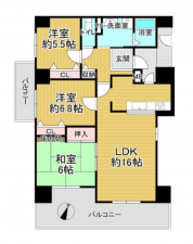貝塚市二色、マンションの間取り画像です