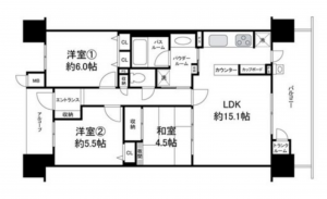 泉佐野市日根野、マンションの間取り画像です