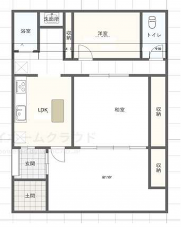 貝塚市脇浜、中古一戸建ての間取り画像です