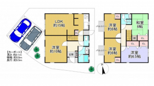 泉南郡熊取町五門西、中古一戸建ての間取り画像です