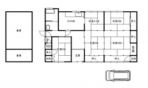 岸和田市阿間河滝町、中古一戸建ての間取り画像です