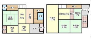 岸和田市春木、中古一戸建ての間取り画像です