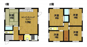 貝塚市東山、中古一戸建ての間取り画像です