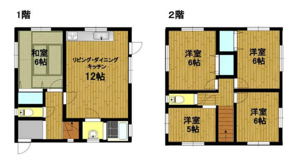 貝塚市東山、中古一戸建ての間取り画像です