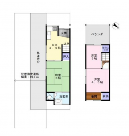 岸和田市吉井町、中古一戸建ての間取り画像です