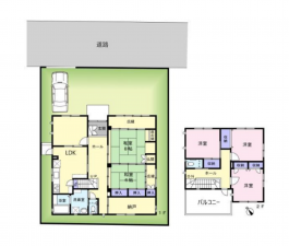 岸和田市南上町、中古一戸建ての間取り画像です
