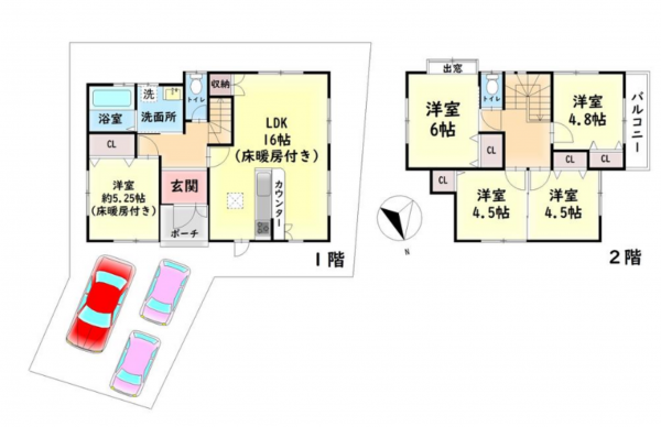 泉佐野市長滝、中古一戸建ての間取り画像です