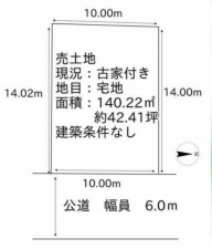 泉南郡熊取町五門東、土地の間取り画像です