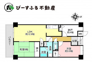 貝塚市澤、マンションの間取り画像です