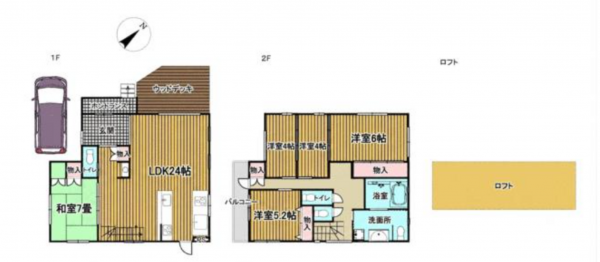 岸和田市畑町、中古一戸建ての間取り画像です