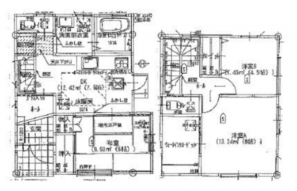 岸和田市戎町、中古一戸建ての間取り画像です