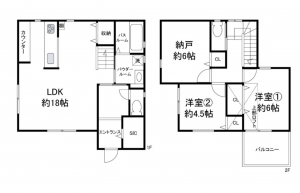 岸和田市加守町、中古一戸建ての間取り画像です