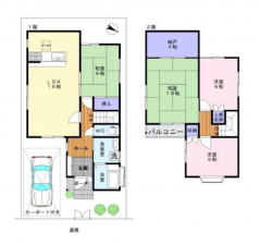 岸和田市別所町、中古一戸建ての間取り画像です