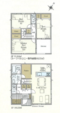 泉南郡熊取町五門東、新築一戸建ての間取り画像です