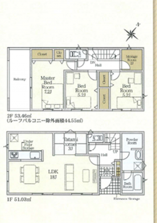 泉南郡熊取町五門東、新築一戸建ての間取り画像です