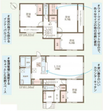 岸和田市上松町、新築一戸建ての間取り画像です