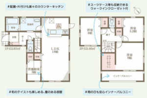 岸和田市上松町、新築一戸建ての間取り画像です