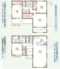 岸和田市上松町、新築一戸建ての間取り画像です