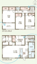 貝塚市麻生中、新築一戸建ての間取り画像です