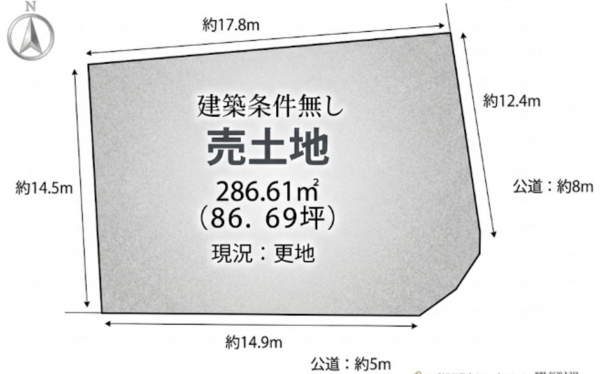 岸和田市上松町、土地の間取り画像です